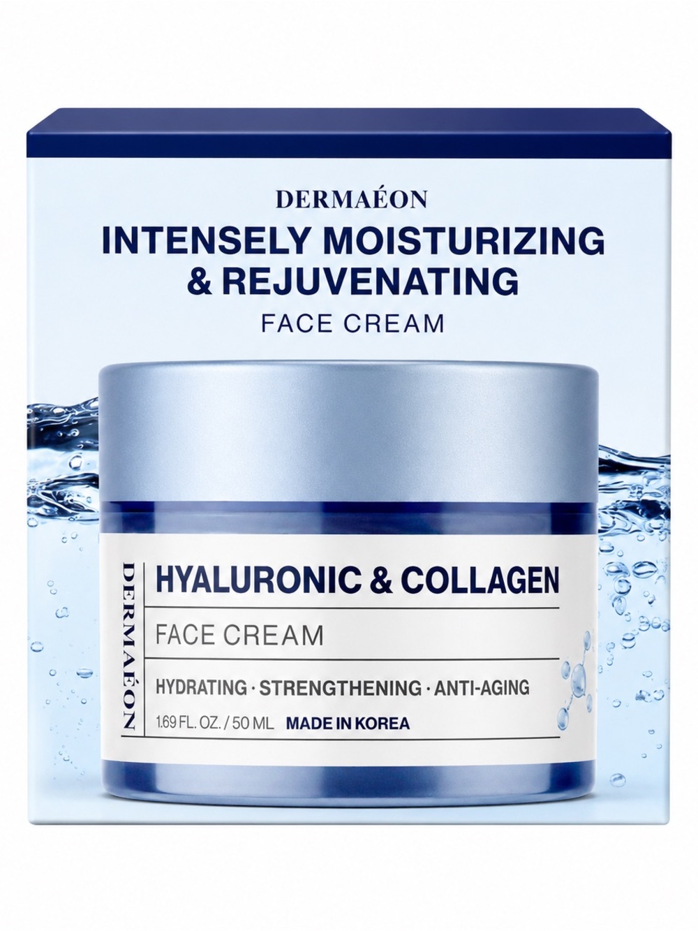 Dermaeon Hyaluronic & Collagen Face Cream - Hydrating Blue